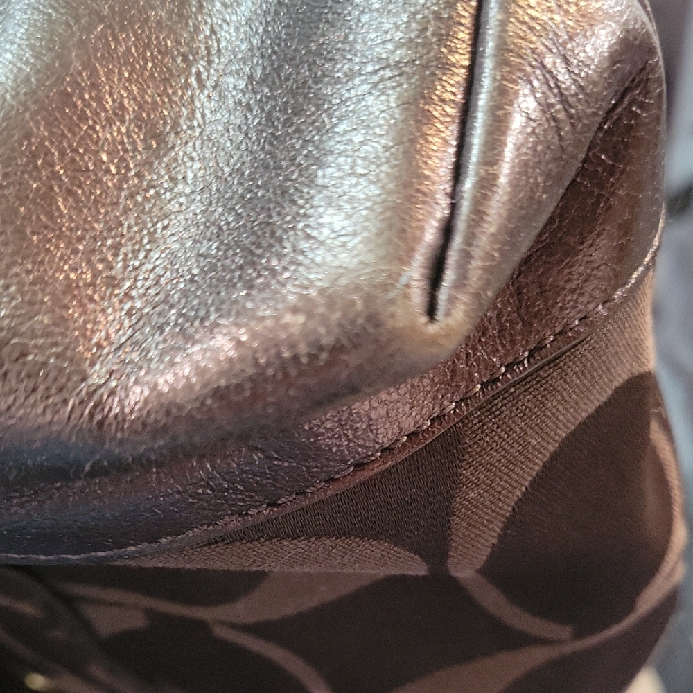 Coach Poppy Chocolate Brown Shoulder Bag with Gold Accents - Picture 13 of 16